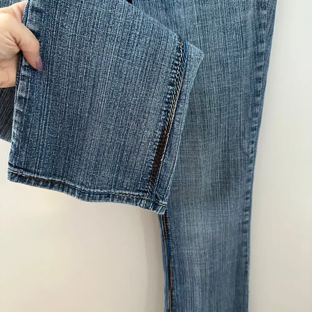Gitano Bootcut Jeans Womens 8 Blue EUC Contrast‎ Stitch Flap Pocket Y2K Denim